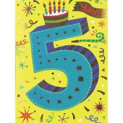 Age 5 Lettering Foil Card