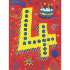 Age 4 Lettering Foil Card