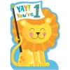 Age 1 Lion Die Cut Birthday Card