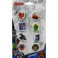 Avengers 8 Pack Eraser on blister card