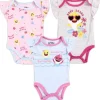 BABY SHARK Girls Newborn 3-Pack Creepers