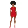 Barbie Fashionista Doll #221 - Natural Black Hair & Red Dress
