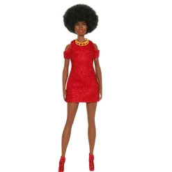 Barbie Fashionista Doll #221 - Natural Black Hair & Red Dress