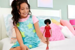 Barbie Fashionista Doll #221 - Natural Black Hair & Red Dress