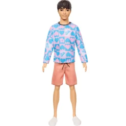 Barbie Ken Fashionistas Doll #219 - Heart Sweater/Peach Trunks
