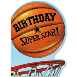 Basketball Die Cut Birthday Card