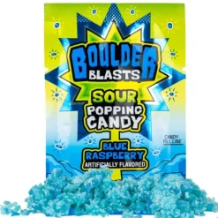 Boulder Blast Sour Blue Raspberry Popping Candy - Single