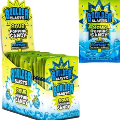 Boulder Blast Sour Blue Raspberry Popping Candy - Single
