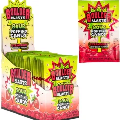 Boulder Blast Sour Strawberry Popping Candy - Single