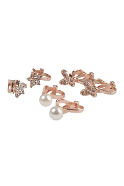 Boutique Dazzle Clip On Earrings, 3 Sets
