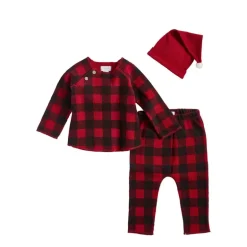 Buffalo Plaid Santa Outfit Set