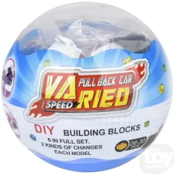 2.75" Building Block Pull Back Race Car in Mystery Egg