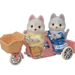 Calico Critters Tandem Cycling Set Husky Sister and Brother