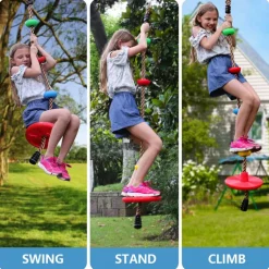 Climbing Rope Tree Swing with Platform Disc Swing Seat, Heavy Duty