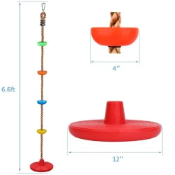 Climbing Rope Tree Swing with Platform Disc Swing Seat, Heavy Duty