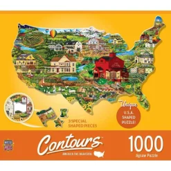 Contours - America the Beautiful - 1000 Piece Shaped Puzzle