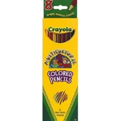 Crayola 8 Count Colored Pencils, Multicultural Colors - Long