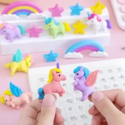 Cute Unicorns Mini Erasers Card