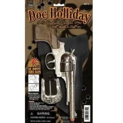 Diecast Pistol Western Doc Holiday Holster Set Cap Gun 10.5" Long