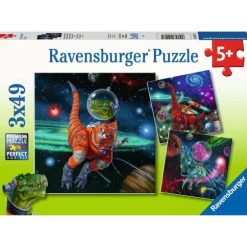 Dinosaurs in Space - 3x49 Piece Puzzle