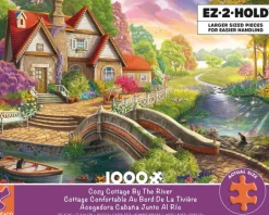 EZ 2 Hold - Cozy Cottage By The River - 1000 Oversized Piece Puzzle