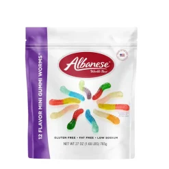 12 Flavor Mini Gummi Worms 27 oz. Share Size Bag