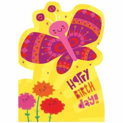 Flocked Birthday Cards Butterfly
