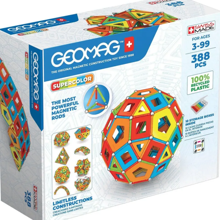 Geomag Masterbox Supercolor Panels Recycled 338 Pieces