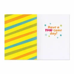 Glitter Dog with Party Hat Birthday Card
