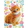 Glitter Kitty Doodle Birthday Card