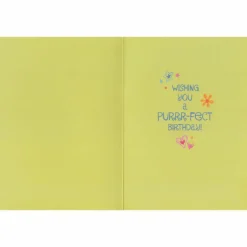 Glitter Kitty Doodle Birthday Card