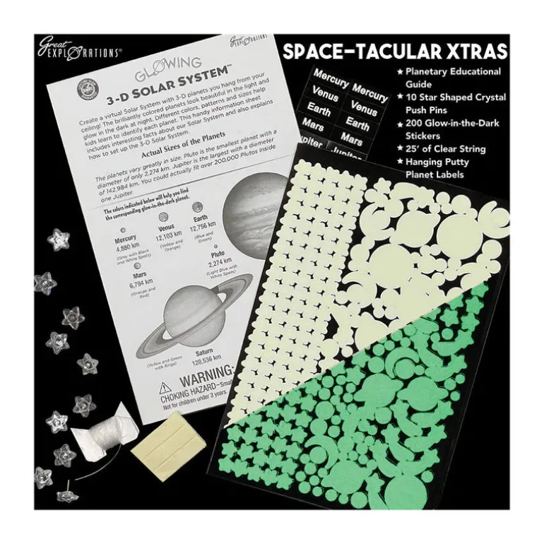 Glowing 3-D Solar System