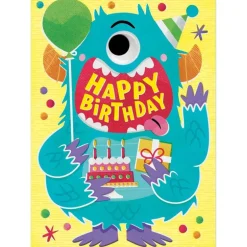 Googly Eyes - Blue Monster Birthday Card