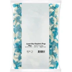 Gummi Blue Raspberry Rings 4.5 lb. Bag