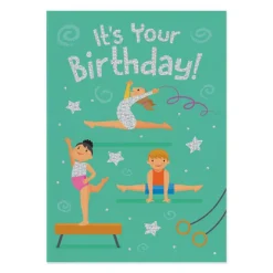 Gymnastics Foil Birthday Card
