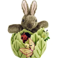 Hide-Away Puppets - Rabbit In A Lettuce With 3 Mini Beasts
