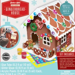 Holiday Buildable Wood Paint Kit - Gingerbread House