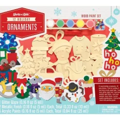 Holiday Wood Paint Kit - 12pc Ornaments