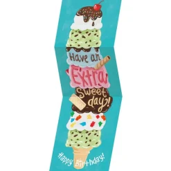 Ice Cream Glitter Tall Tri-Fold Card