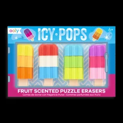 Icy Pops Fruit Scented Puzzle Erasers Set of 4
