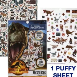 Jurassic World Sticker Book with Puffy Stickers 4 Sheet