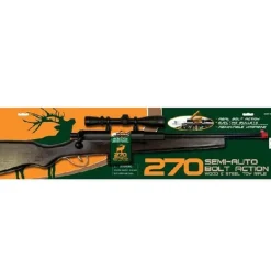 Kids 270 Camo Bolt Action Rifle, includes 28" Long Solid Wood Rifle and Magazine with 4 Imitation Bullets
