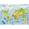 Kids World Map Wooden Puzzle - 100 Pieces