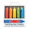 Learning Mat Wipe Off Crayons - 5 Colors