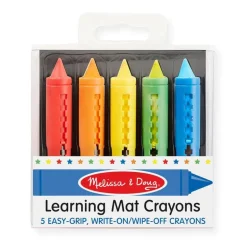 Learning Mat Wipe Off Crayons - 5 Colors