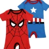 MARVEL Boys Newborn 2-Pack Rompers