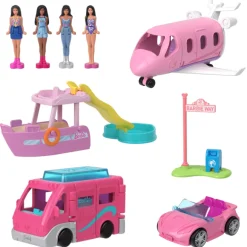 Mini Barbieland - Dolls and Vehicles 4-Pack Set