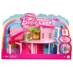 Mini Barbieland Doll And Accessories - House with Pink Spiral Slide
