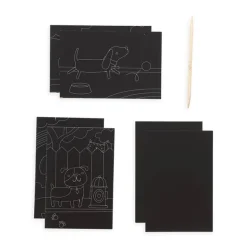 Mini Kit Scratch and Scribble Scratch Art Kit - Playful Pups