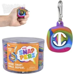 1.75" Mini Snapperz Fidget Toy Keychain Rainbow